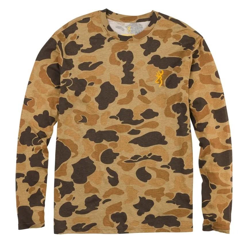 Browning Wasatch Long Sleeve T-Shirt Vintage Tan Camo L
