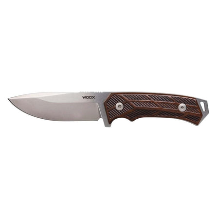 WOOX Rock62 Fixed Knife 4-1/4" Drop Point Blade Walnut Checkered
