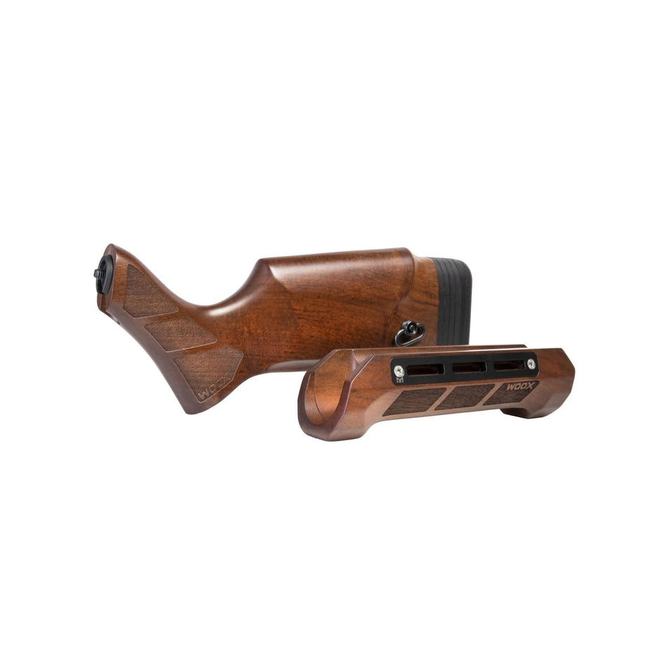 WOOX Gladiatore Stock and Forend Kit for Mossberg 500 6.75" Action Tube Walnut WOOX Gladiatore Set - Stock +Forend (6 3/4in action tube) Mossberg 500 Waln