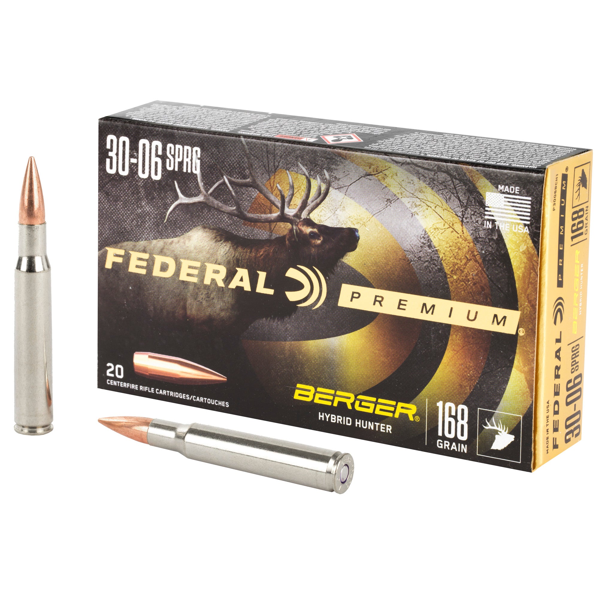 Federal .30-06 Springfield 168gr Berger Hybrid Ammo