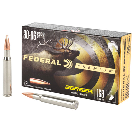 Federal .30-06 Springfield 168gr Berger Hybrid Ammo