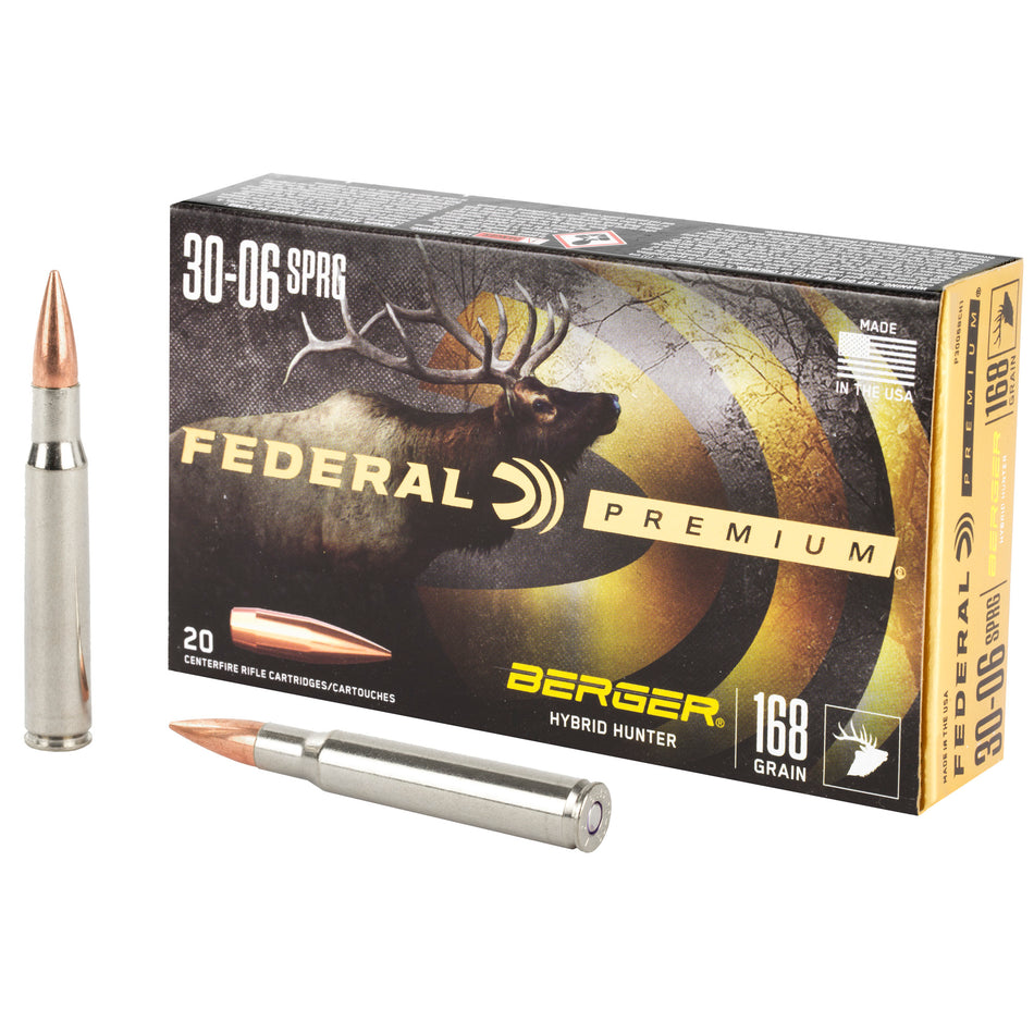 Federal .30-06 Springfield 168gr Berger Hybrid Ammo