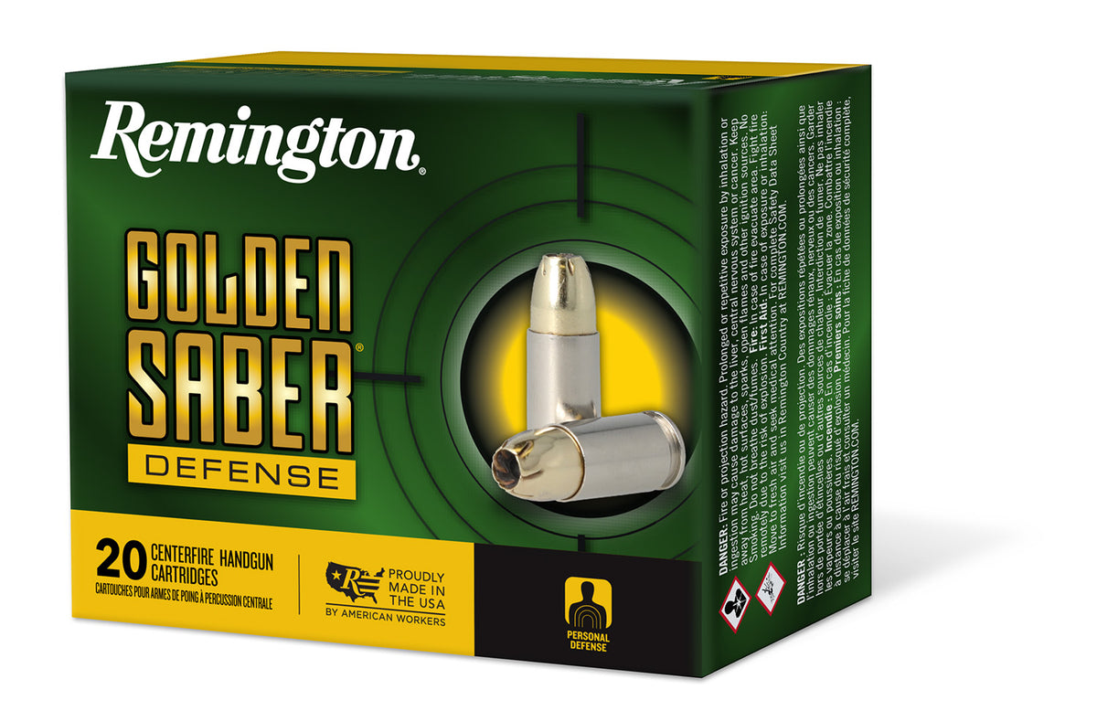 Remington 27608 Golden Saber Brass Jacket Hollow Point 180 Grain .40 S&W 1015 fps