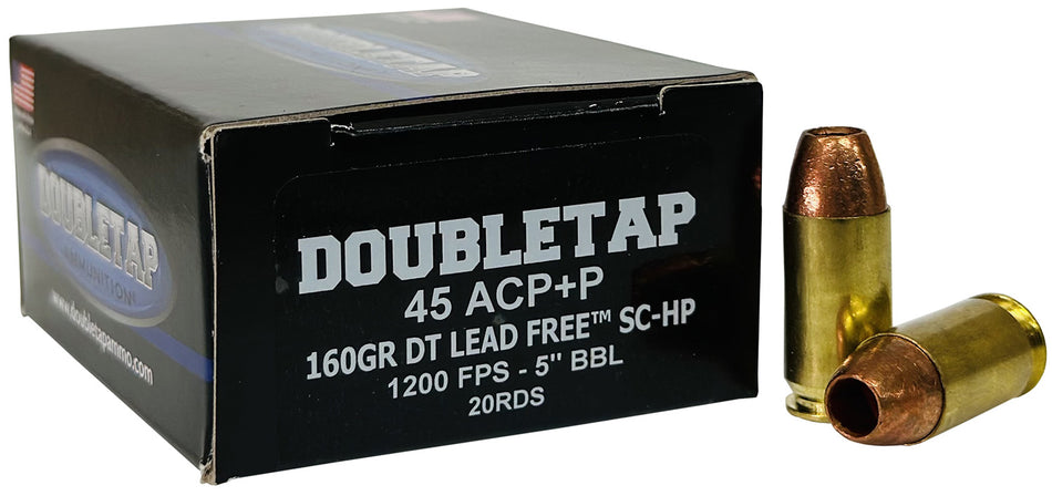 DoubleTap 45A160XM Lead Free Lead Free Hollow Point 160 Grain .45 ACP/Auto
