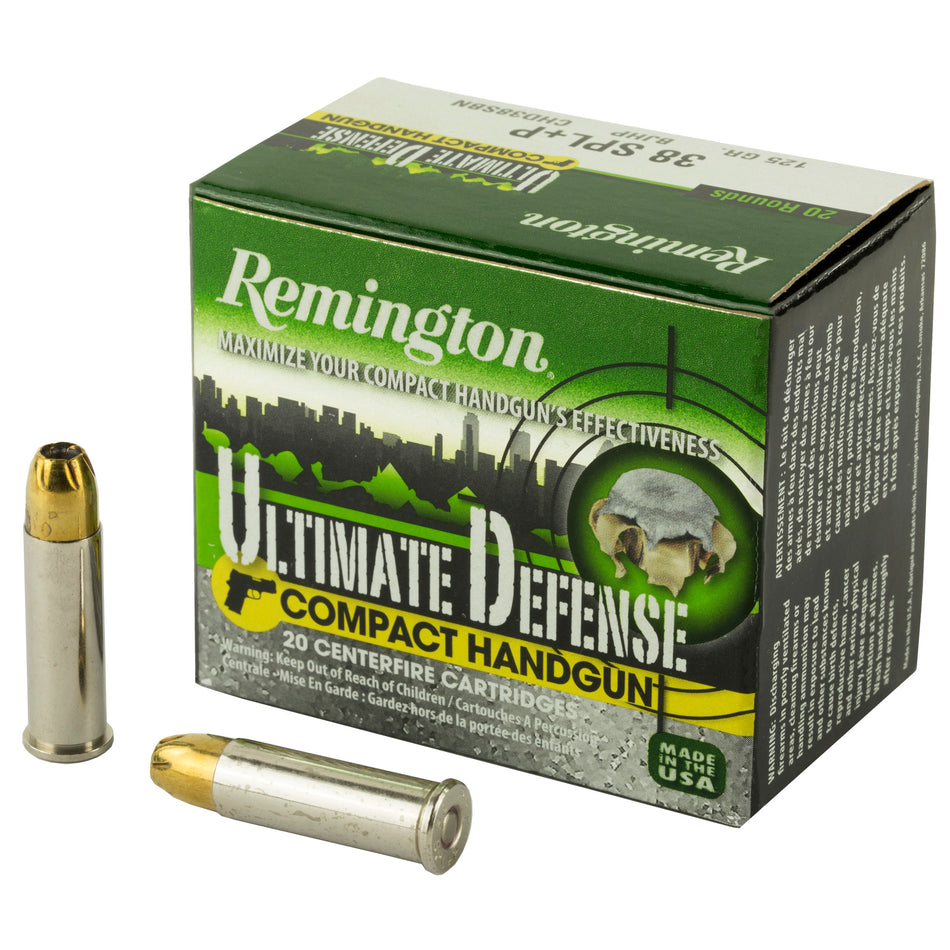 Remington .38 Special Ultimate Defense Compact +P 125gr JHP Ammo