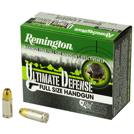 Remington 9mm Luger / Parabellum Ultimate Defense Full-Size 124gr JHP Ammo