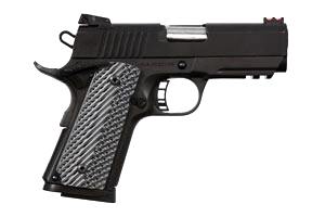 Rock Island 51470 Tac Ultra CS 45 ACP Caliber with 3.62" Barrel, 7+1 Capacity, Overall Black Parkerized Finish Steel, Picatinny Rail/Beavertail Frame, Serrated Slide & Black/Gray G10 Grip