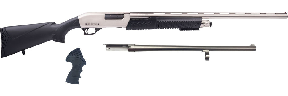 Rock Island MR25P101MC Meriva 3-in-1 Combo 12 Gauge 5+1 3" 18.50" Cylinder Bore, 28" Vent Rib Barrels Chrome Rec Black Synthetic Stock Right Hand (Full Size)