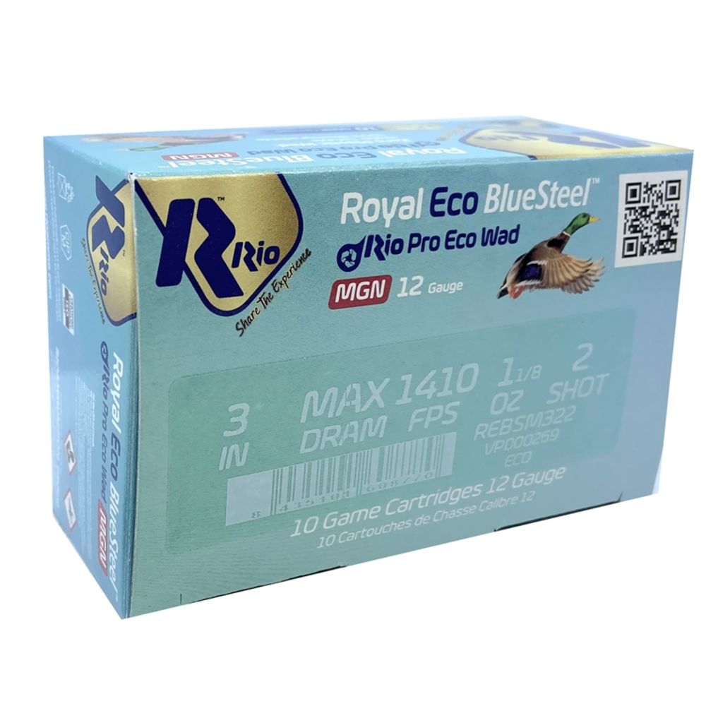 Rio Ammunition Royal ECO BlueSteel Magnum 12 Gauge 3 in 1-1/8 oz #2