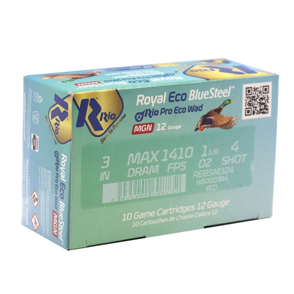 Rio Ammunition Royal ECO BlueSteel Magnum 12 Gauge 3 in 1-1/8 oz #4