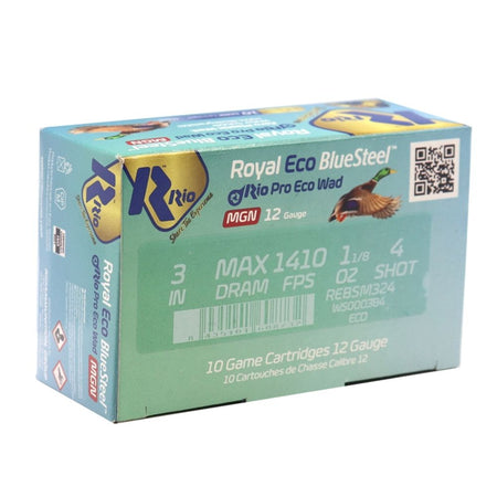 Rio Ammunition Royal ECO BlueSteel Magnum 12 Gauge 3 in 1-1/8 oz #4