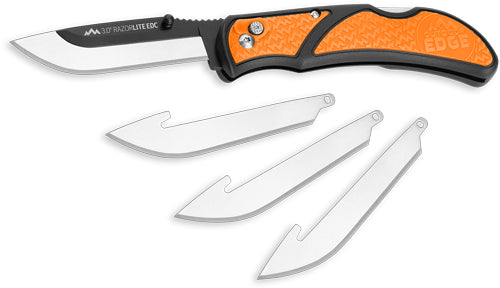 OUTDOOR EDGE 3" RAZOR LITE EDC FOLDER ORANGE W/4 BLADES
