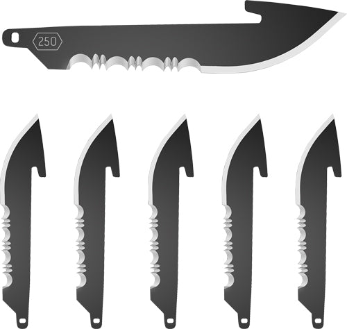 OUTDOOR EDGE 2.5" DROP POINT W/SERRATIONS BLACK BLADE 6-PK