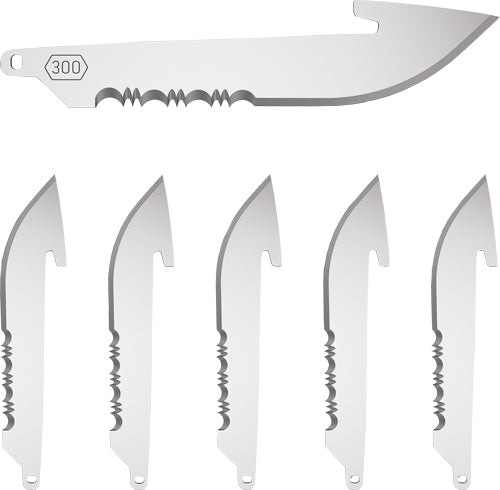 OUTDOOR EDGE 3" DROP POINT BLD W/SERRATIONS BLACK BLADE 6-PK