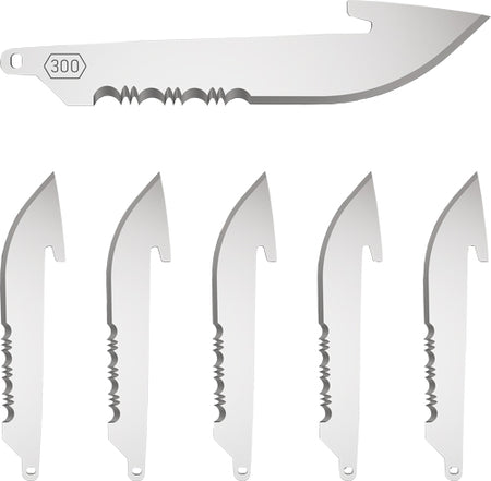 OUTDOOR EDGE 3" DROP POINT BLD W/SERRATIONS BLACK BLADE 6-PK