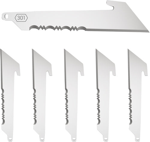 OUTDOOR EDGE 3" UTILITY BLADES W/SERRATIONS BLACK BLADE 6-PK!