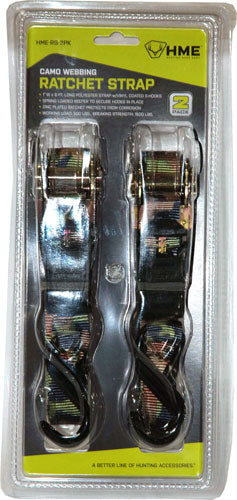 HME RATCHET STRAP 1"X8' CAMO STRAP 2PK