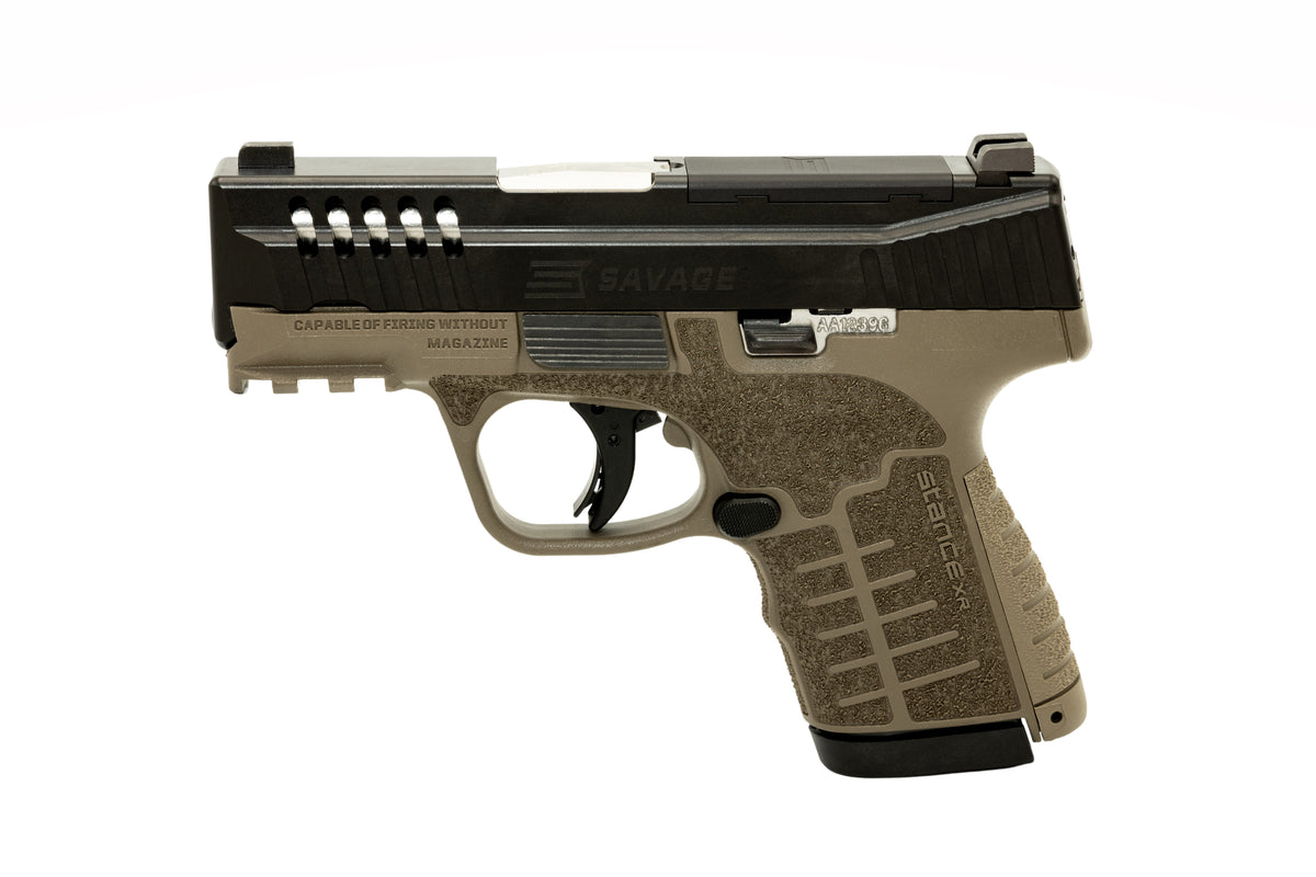 Savage Arms 67064 Stance XR 9mm 13+1 3.20" Natural Black Nitride Ported Stainless Steel Slide FDE Glass Filled Nylon Grip Ambidextrous
