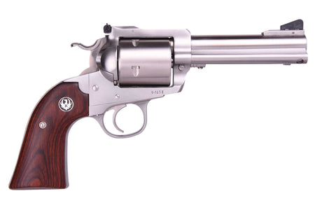 BISLEY 454 CASULL SS 4-5/8" AS 0873 WOOD GRIPS / UNFLUTED CYL
