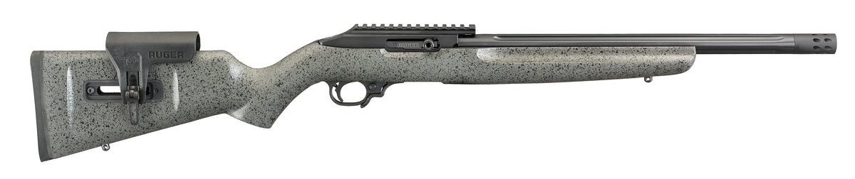 Ruger 31120 10/22 Competition Full Size 22 LR 10+1 16.12" Satin Black Fluted Threaded Barrel, Black Hardcoat Anodize Picatinny Rail Aluminum Receiver, Black Speckled Gray Adjustable Laminate Stock, Ri