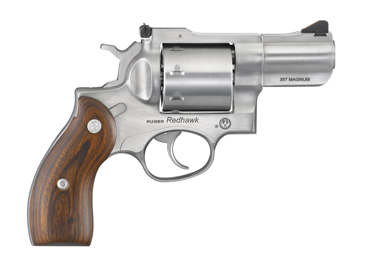 Ruger 5051 Redhawk 357 Mag/38 Special 8rd 2.75" Satin Stainless Steel Barrel, Cylinder & Frame, Hardwood Grip