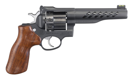 Ruger 5065 Super GP100 357 Mag/38 Special 8rd 5.50" Matte Black PVD Half-Lug Ported Barrel, Matte Black PVD Cylinder, Matte Black PVD Stainless Steel Frame, Hogue, Hardwood Grip