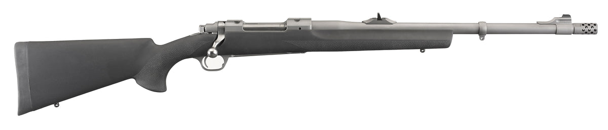 Ruger 57102 Hawkeye Alaskan Full Size 300 Win Mag 3+1 20" Matte Stainless Steel Threaded Barrel, Integral Scope Mounts Stainless Steel Receiver, Black Hogue OverMolded Synthetic Stock
