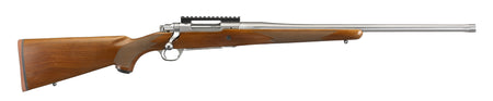 Ruger 57125 Hawkeye Hunter Full Size 204 Ruger 5+1 24" Satin Stainless Steel Threaded Barrel, Picatinny Rail Steel Receiver, Fixed American Walnut w/Pistol Grip Stock