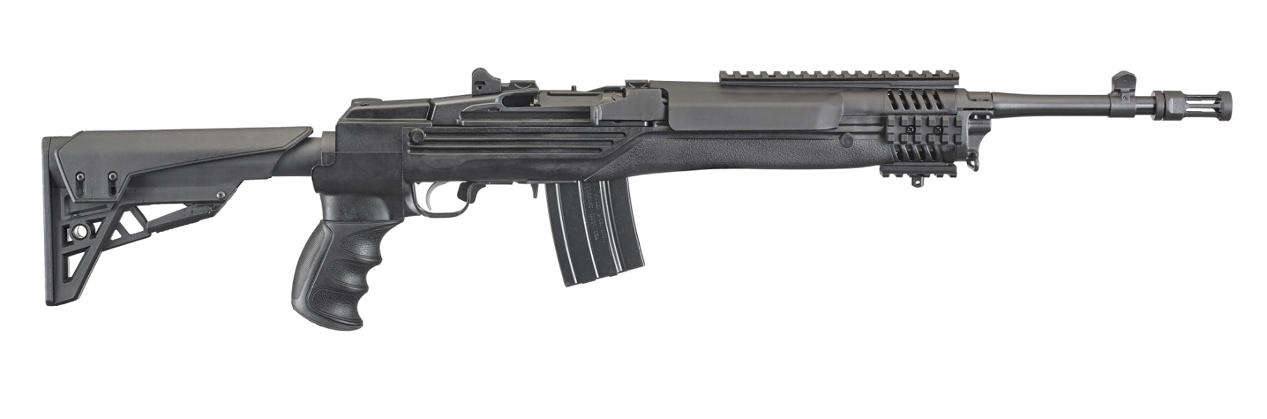 Ruger 5888 Mini-14 Tactical 5.56x45mm NATO 20+1 16.12" Threaded Barrel w/Flash Suppressor, Blued Alloy Steel, ATI Strikeforce 6 Position Stock, Includes Picatinny Rail, 2 Magazines, Scope Rings