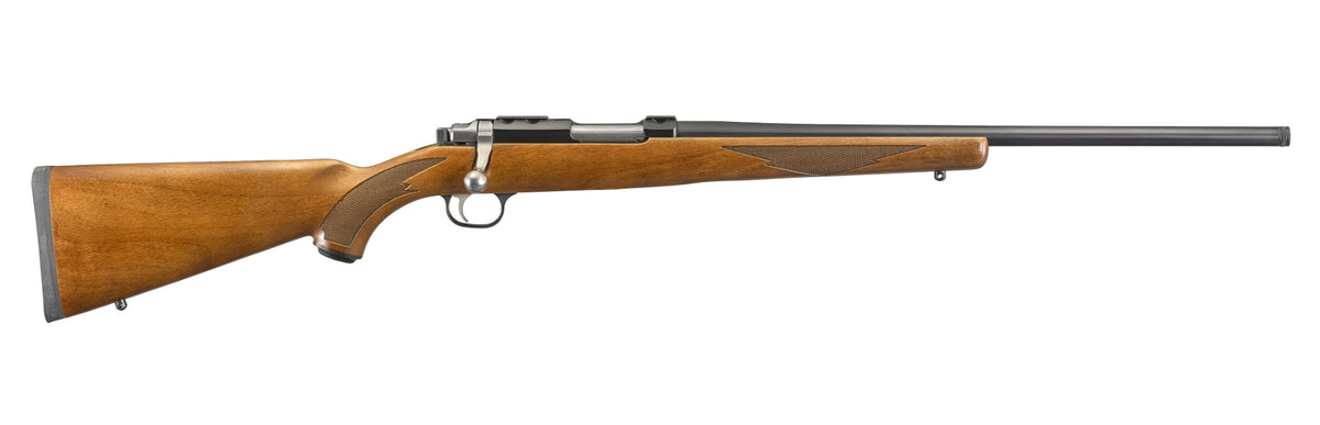 Ruger 7222 77/17 17 WSM 6+1 20" Threaded Barrel, Blued Alloy Steel, Integral Scope Mount On A Solid Steel Receiver, American Walnut Stock