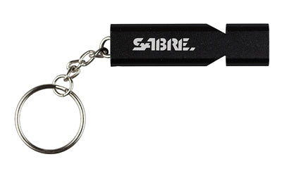 Sabre Emergency Safety Whistle, Keychain, Matte Finish, Black, Includes Lanyard, Carabiner Clip WSTL-02