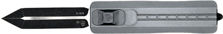 TEMPLAR KNIFE SMALL OTF SIDE SLIDER 2.75" GREY BLK DGGR D2!