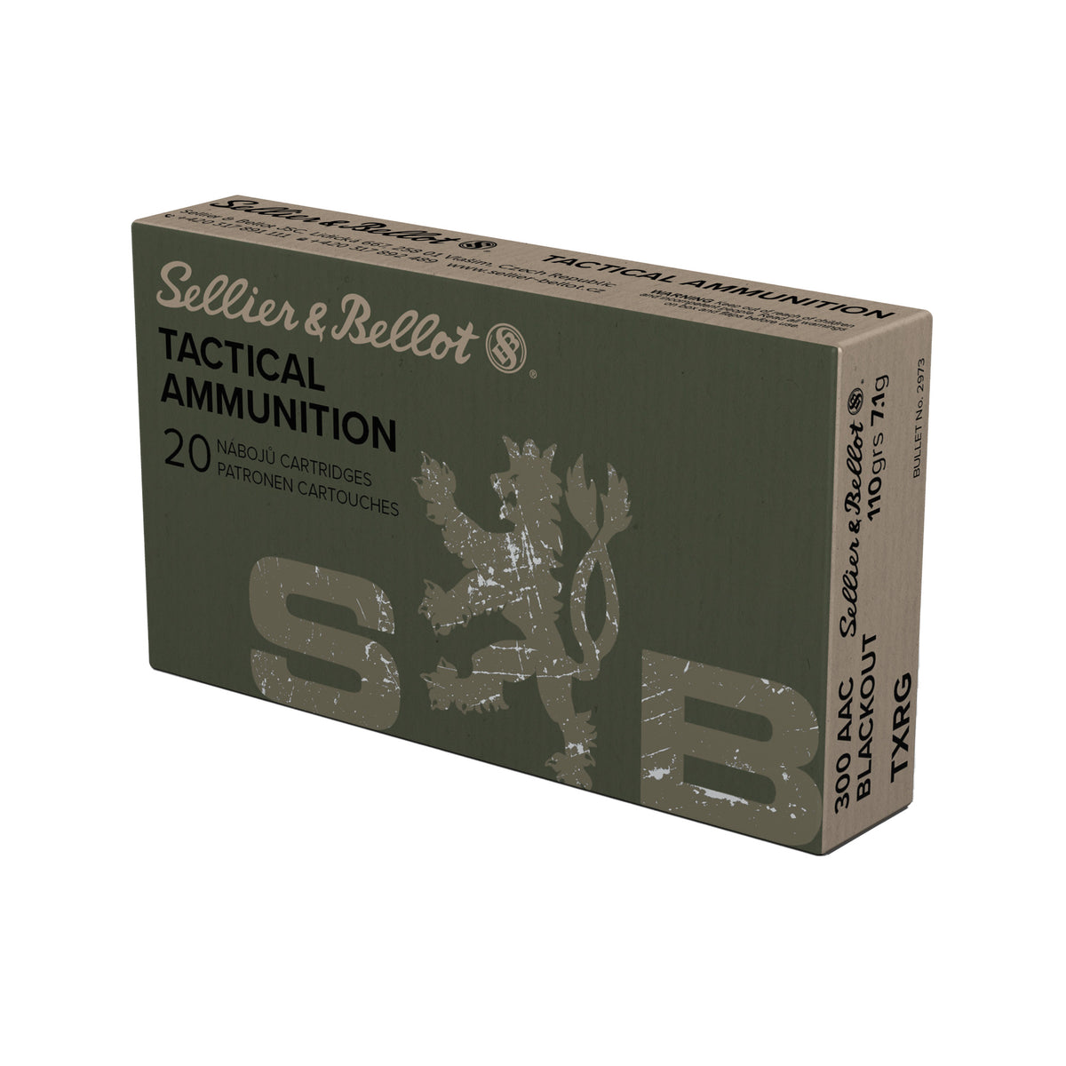 Sellier & Bellot .300 AAC Blackout 110gr TAC-EX-Blue Ammo