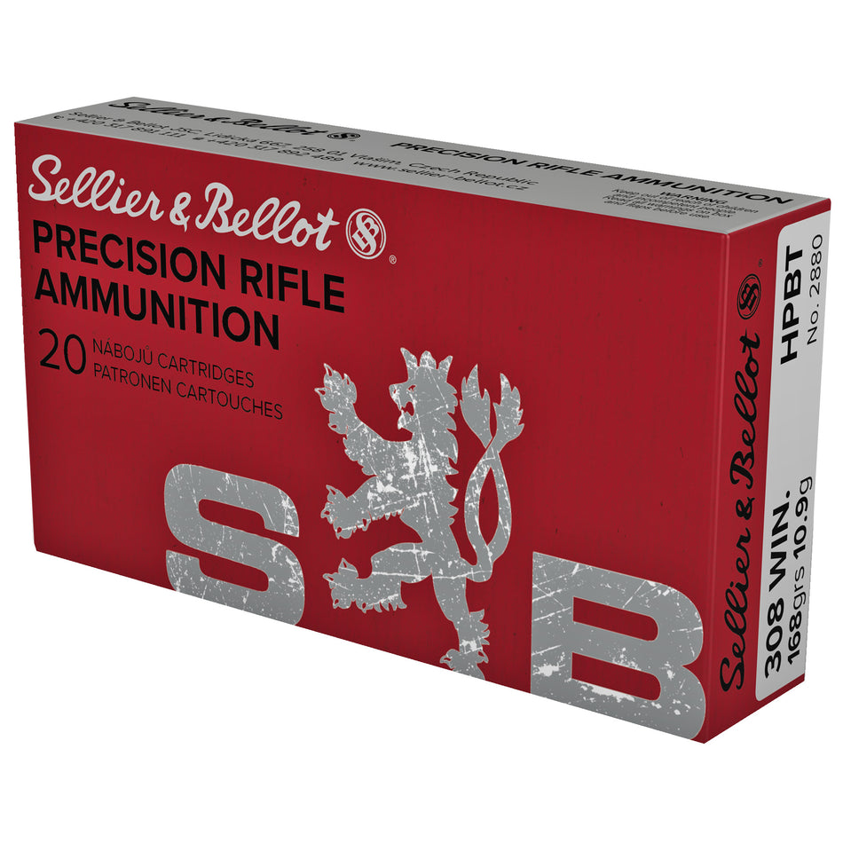 Sellier and Bellot .308 Win / 7.62x51mm Precision Rifle 168gr BTHP Ammo