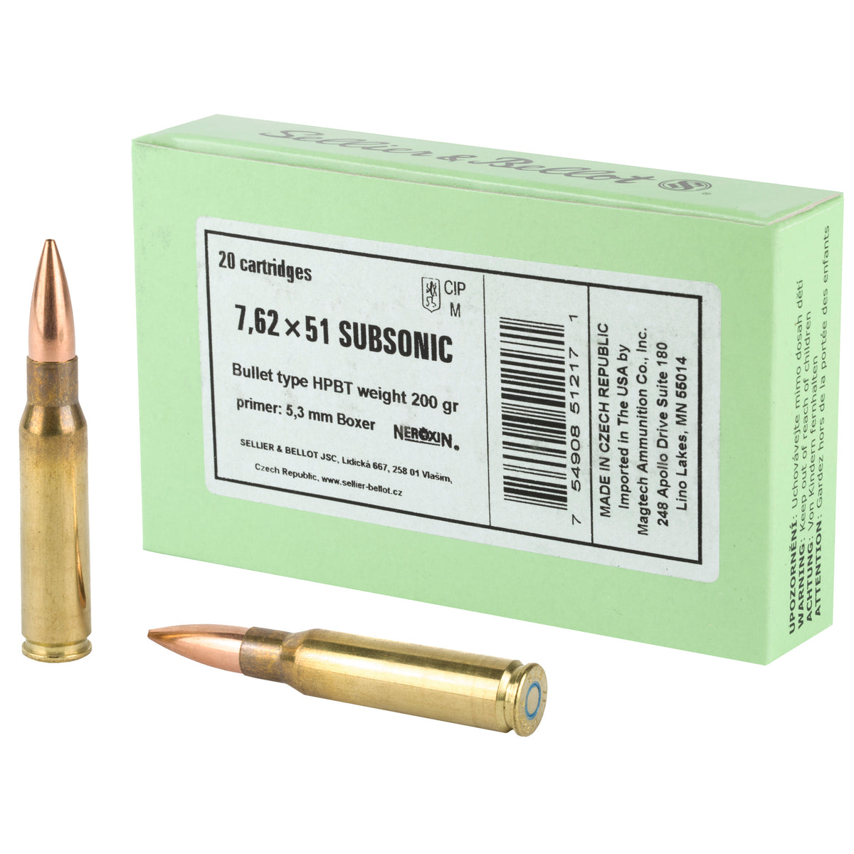 Sellier and Bellot .308 Win / 7.62x51mm Match 200gr BTHP Ammo