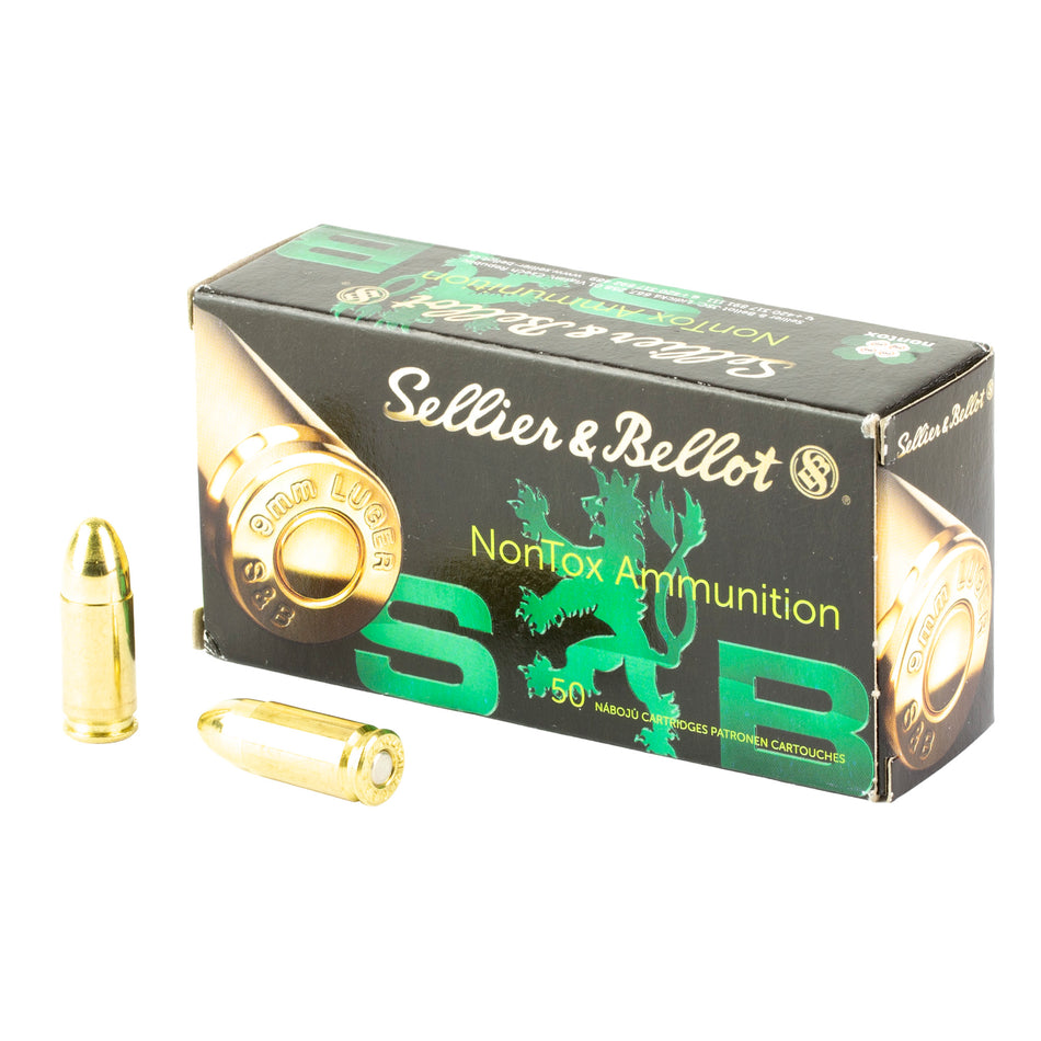 Sellier and Bellot 9mm Luger / Parabellum NonTox 124gr FMJ Ammo