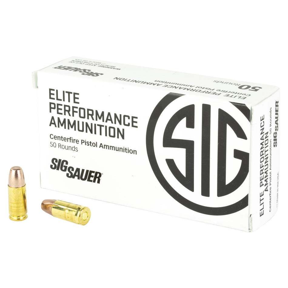 Sig Sauer 9mm Luger / Parabellum Elite Performance +P 90gr Solid Ammo