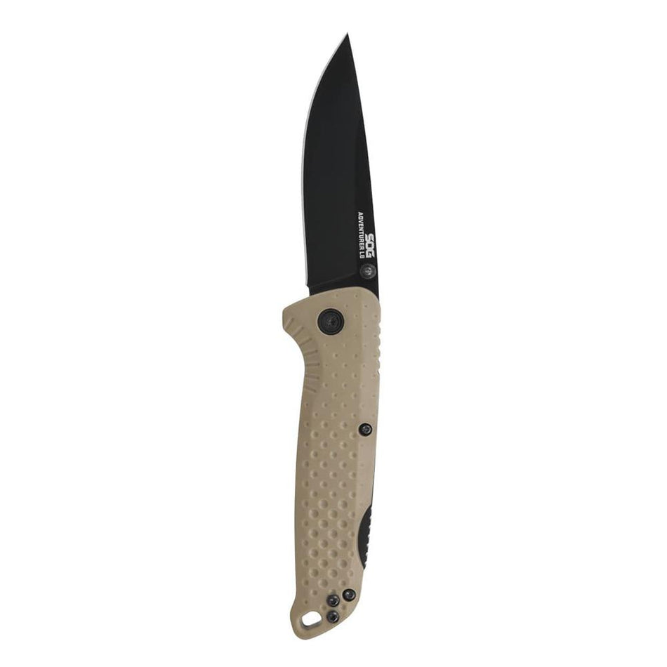 SOG Knives Adventurer LB Folding Knife 3" Drop Point Blade FDE