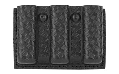Safariland Model 775 Slimline Open Top Triple Magazine Pouch, For 2.25" Duty Belts, Fits Glock 17, Belt Loop, Hardshell STX, STX Basket Weave Black Finish 775-83-48