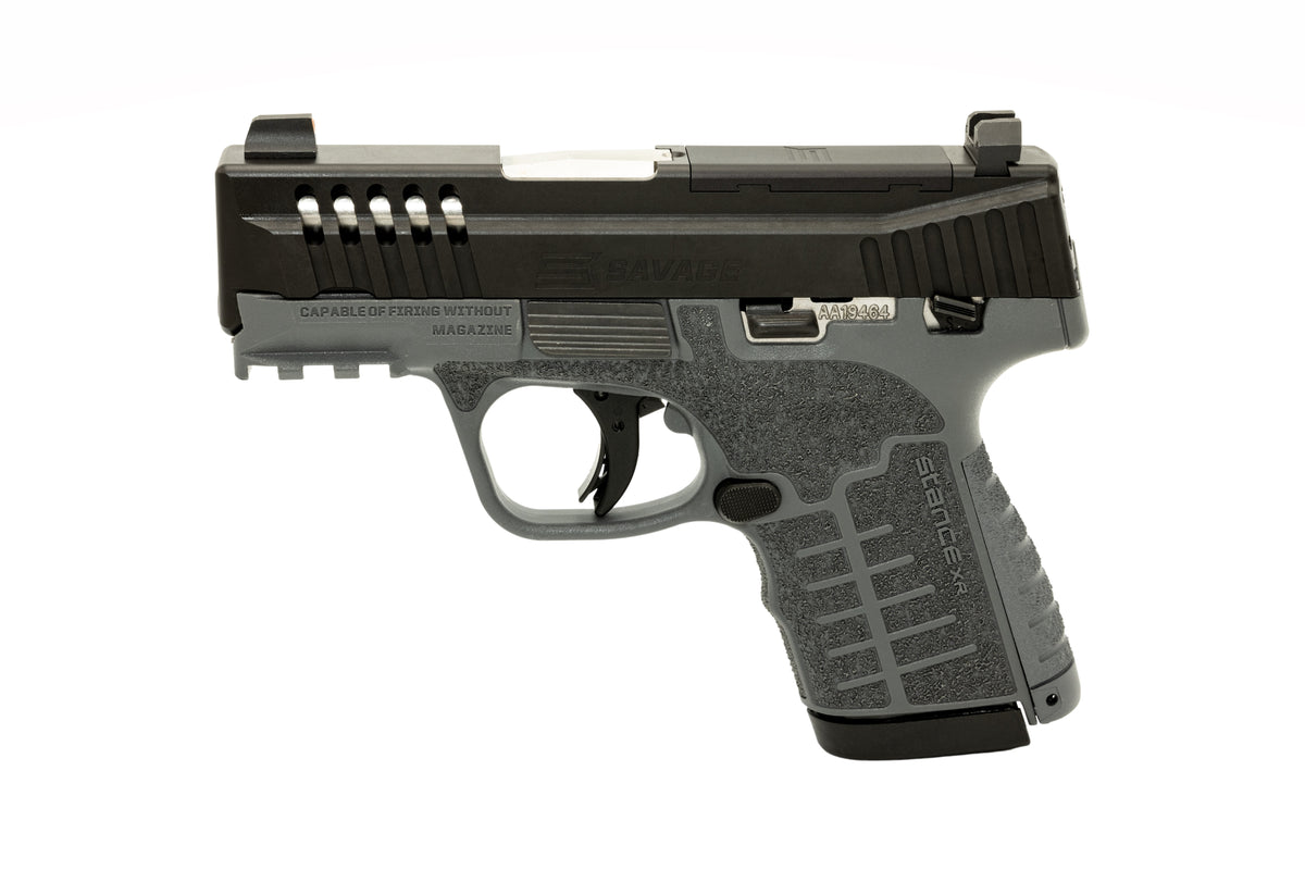 Savage Arms 67059 Stance XR 9mm 13+1 3.20" Natural Black Nitride Ported Stainless Steel Slide Gray Glass Filled Nylon Grip Ambidextrous