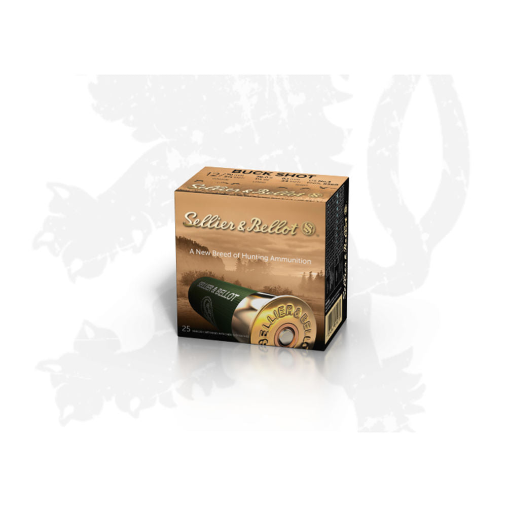 Sellier and Bellot SB Buck Shot Hunting 27 Pellets 12 Gauge 2.75 in 1-1/4 oz #4 Buck