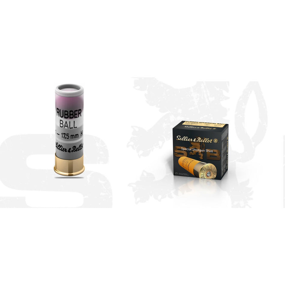 Sellier and Bellot Rubber Spherical Rubber Ball 1 BALL 12 Gauge 2.75 in 1/8 oz Less Lethal