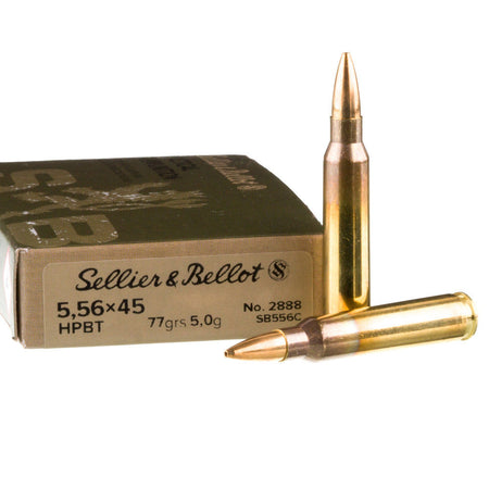 Sellier and Bellot 5.56x45mm NATO Tactical 77gr BTHP Ammo