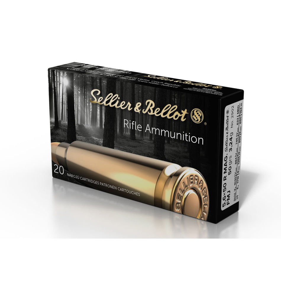 Sellier and Bellot 5.6x50mm Rimmed Mag Rifle 50gr FMJ Ammo