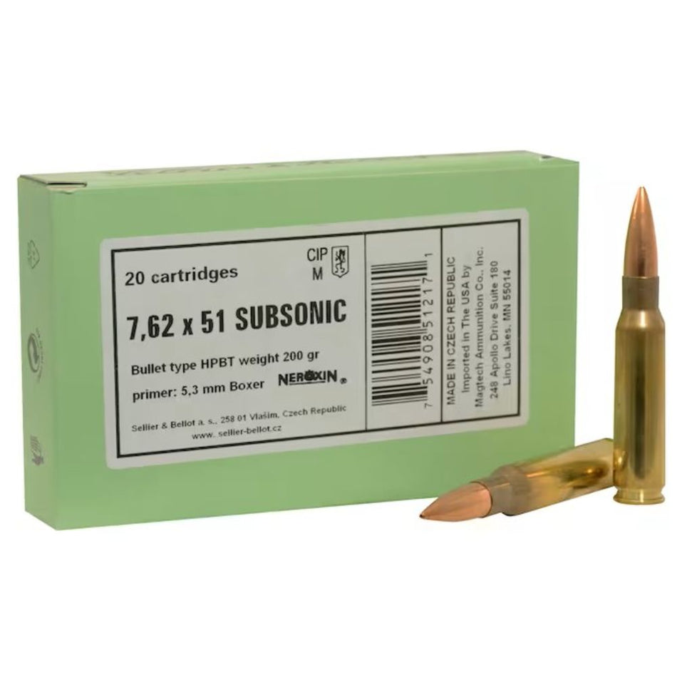 Sellier and Bellot .308 Win / 7.62x51mm Match 200gr BTHP Ammo