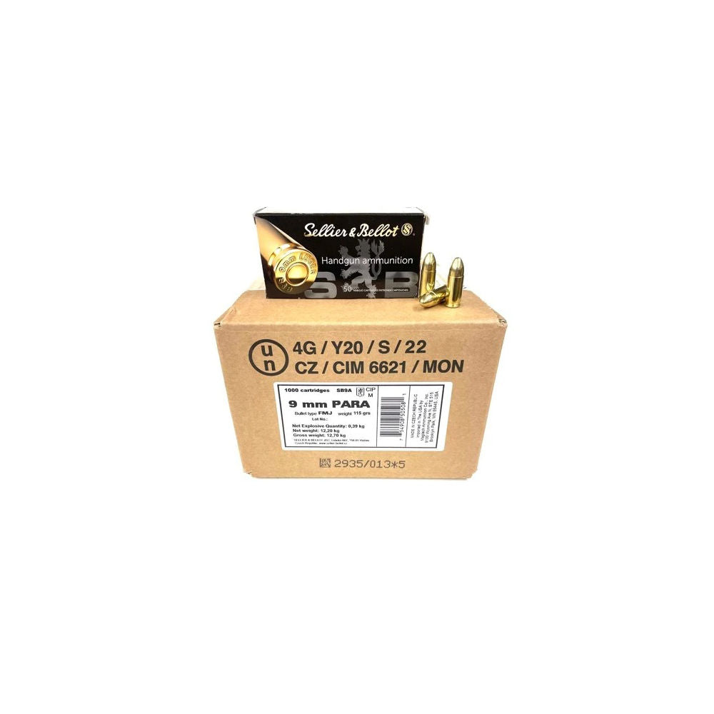 Sellier and Bellot Handgun 9mm Luger / Parabellum 115 Gr FMJ 2
