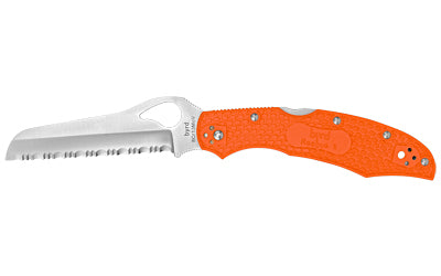 Spyderco Byrd, Cara Cara 2 Rescue, 3.91" Folding Knife, Lightweight, Orange BY17SOR2