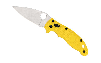 Spyderco MANIX 2 Lightweight Salt, Folding Knife, Plain Edge, Yellow FRCP Handle, Satin Finish, Silver, 3.37" Blade Length, CPM MagnaCut Steel C101PYL2