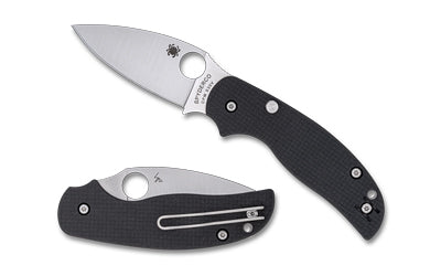 Spyderco Sage 6, Folding Knife, 3" Drop Point Blade, 7.13" Overall Length, CPM S30V Blade Steel, Plain Edge, Satin Finish, Silver, Black Carbon Fiber/G-10 Laminate Handle, Button Release Compression Lock C123CFBCLP