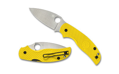 Spyderco Sage 5 Salt, Folding Knife, 3" Drop Point Blade, CPM MagnaCut Blade, 7.13" Overall Length, Compression Lock, Satin Finish, Silver Blade, Yellow Handle C123PYL